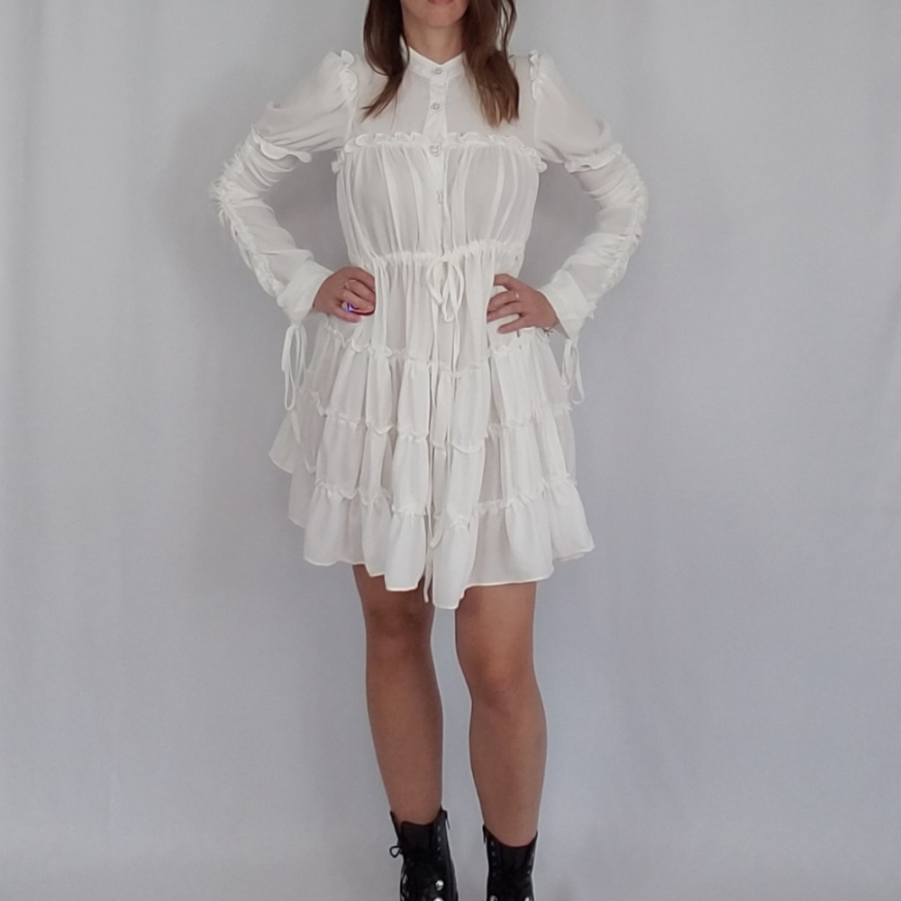 Ina White babydoll dress. - Picture 6 of 8